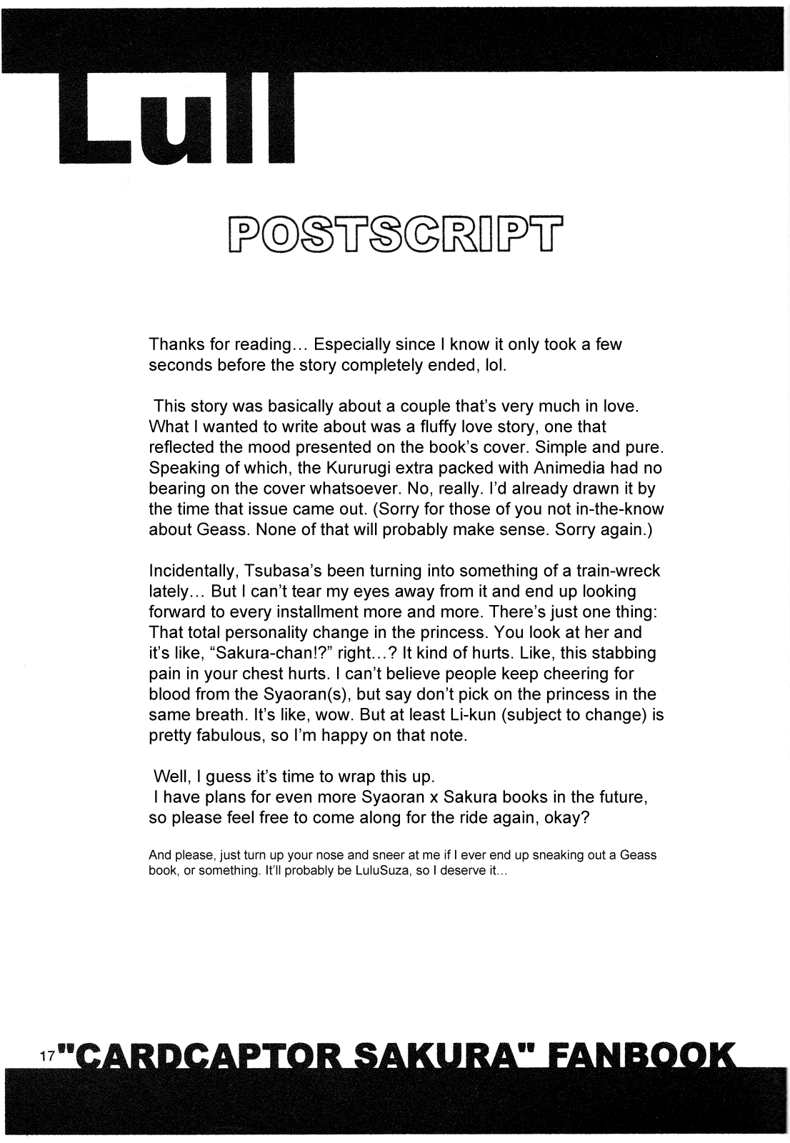 Read Cardcaptor Sakura - Lull (Doujinshi) Manga Online