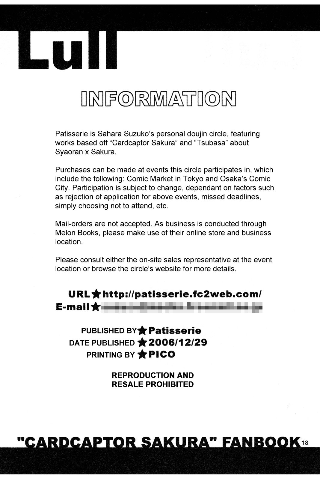 Read Cardcaptor Sakura - Lull (Doujinshi) Manga Online